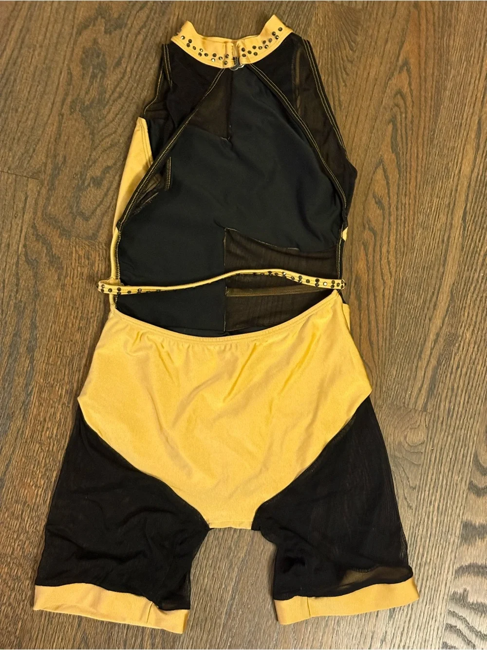 Girls' Gold and Black Dance One-Piece